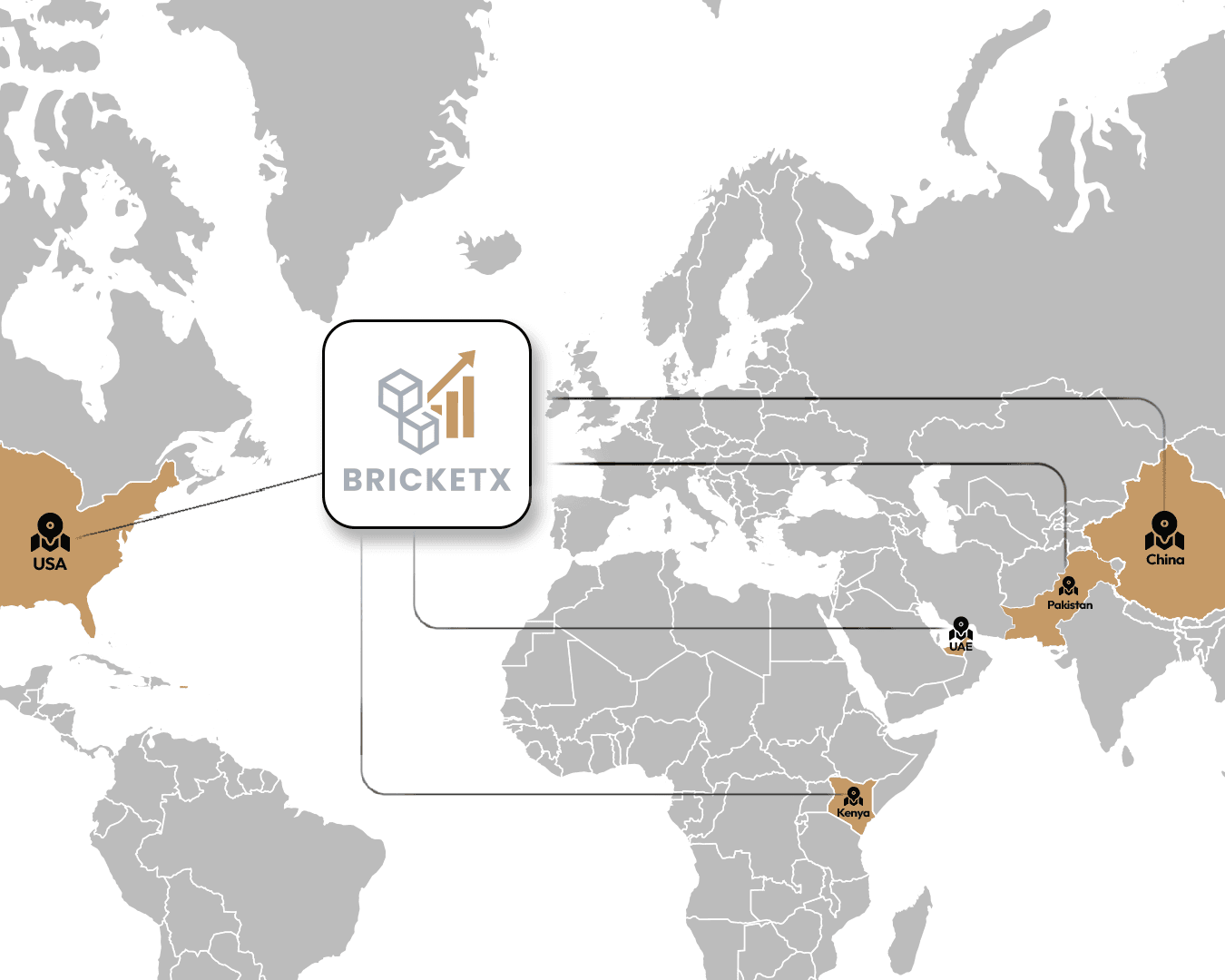 BricketX Global Presence Map