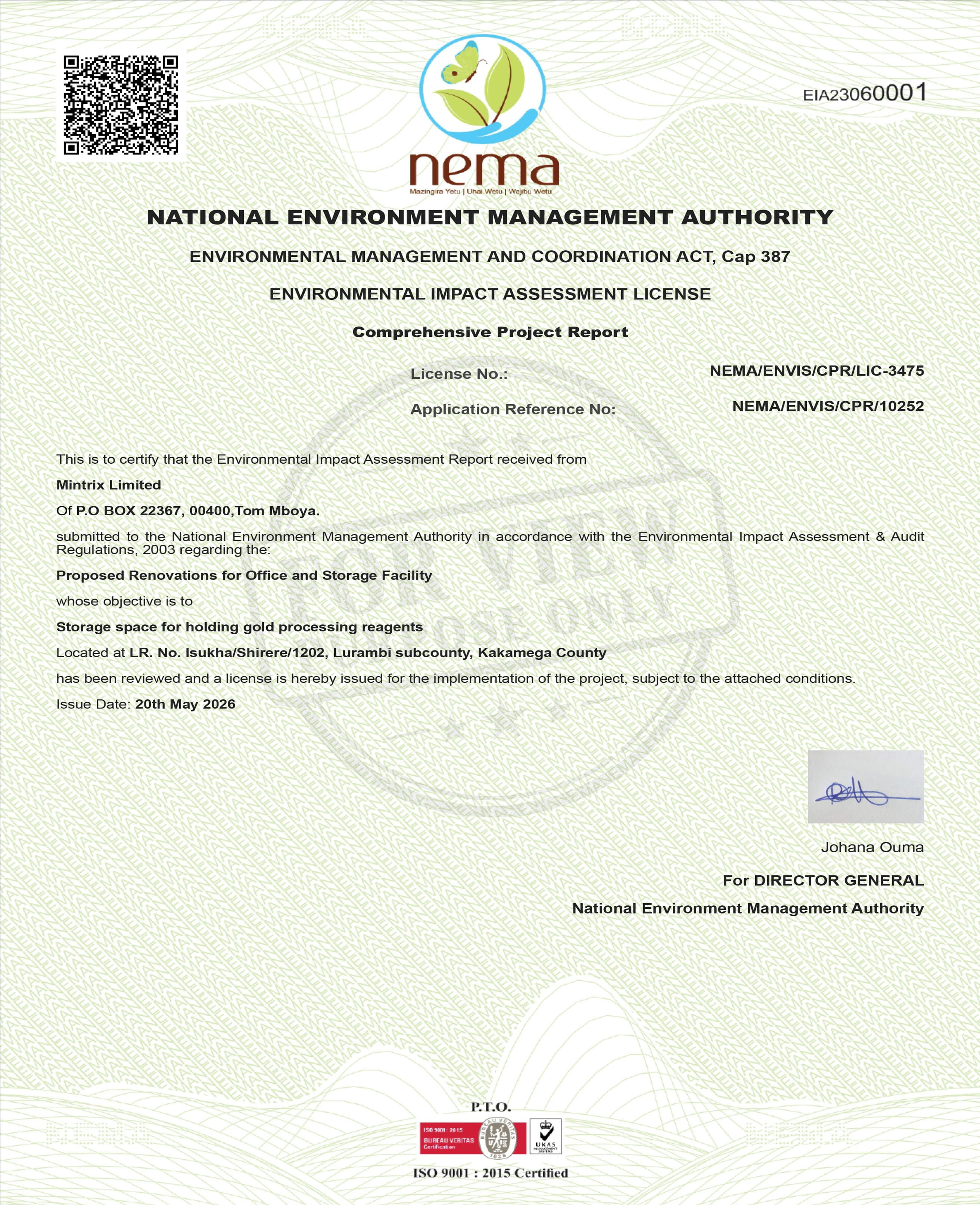 NEMA Environmental Impact